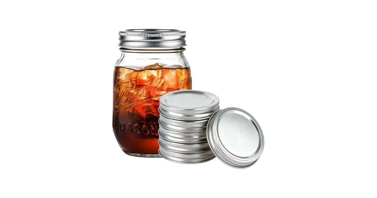 MEGAWISE Mason Jar Lids and Bands Set, 10 Pack