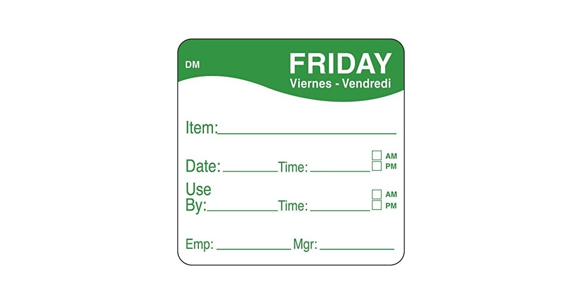 DAYMARK FOOD SAFETY Label 2x2