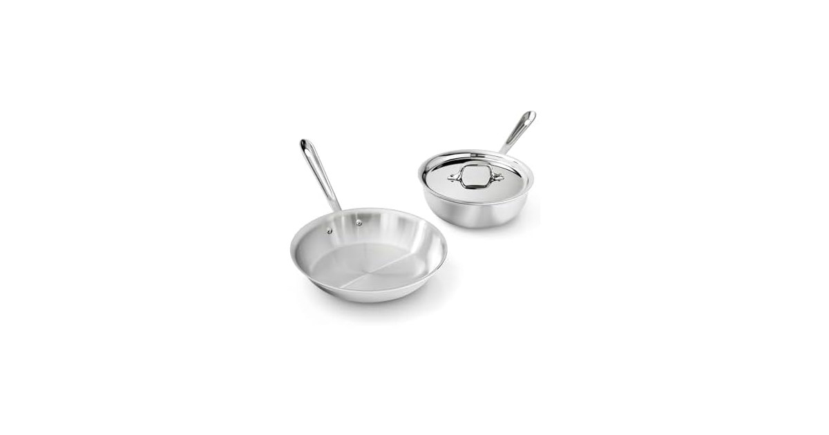 All-Clad Stainless Steel Cookware Saucier + 10” Fry Pan