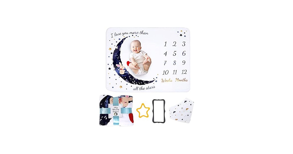 2-Pack Fleece Baby Milestone Blanket