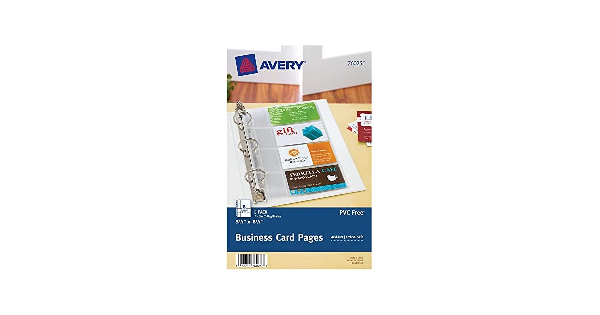 Avery Clear Business Card Organizers