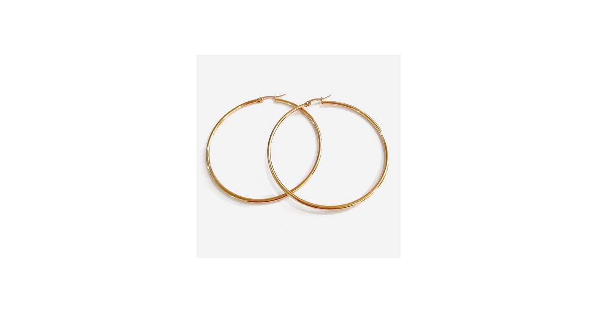 14k Rose Gold Plated Large Hoop Earring