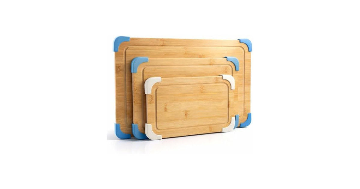 COOK WITH COLOR Non-Slip Cutting Board Set Light Blue