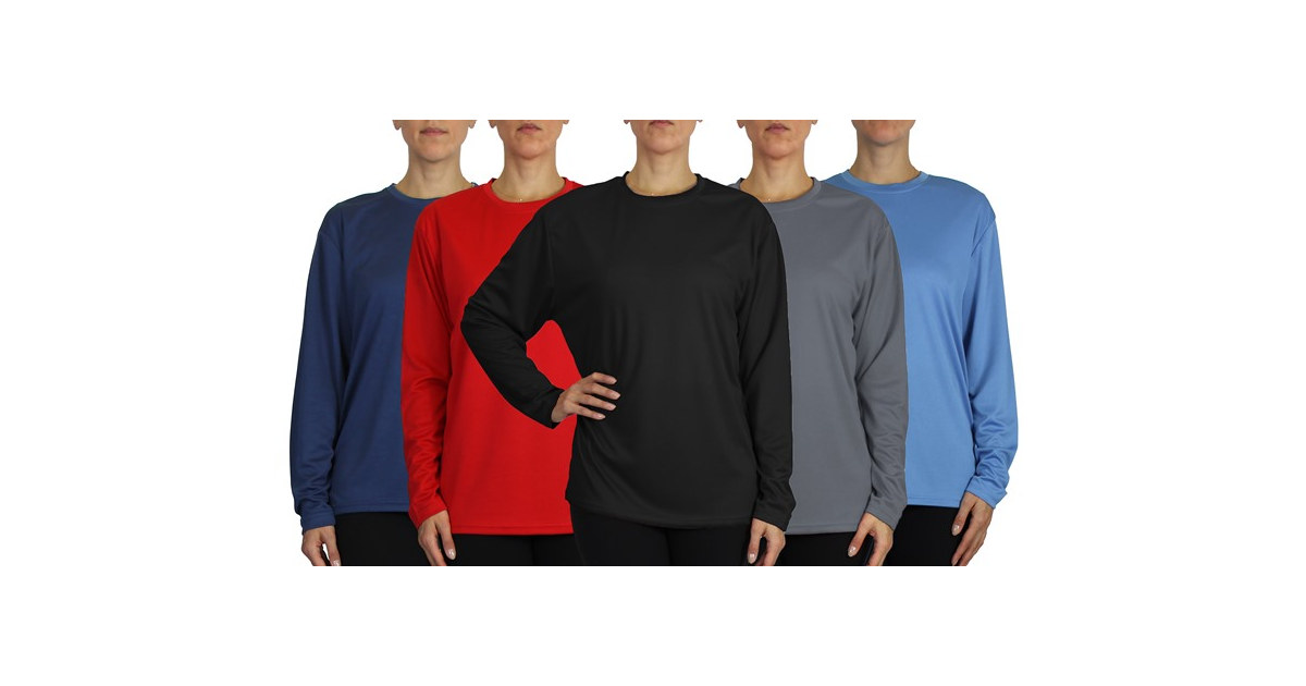 4Pk Womens L/S Performance T-Shirt