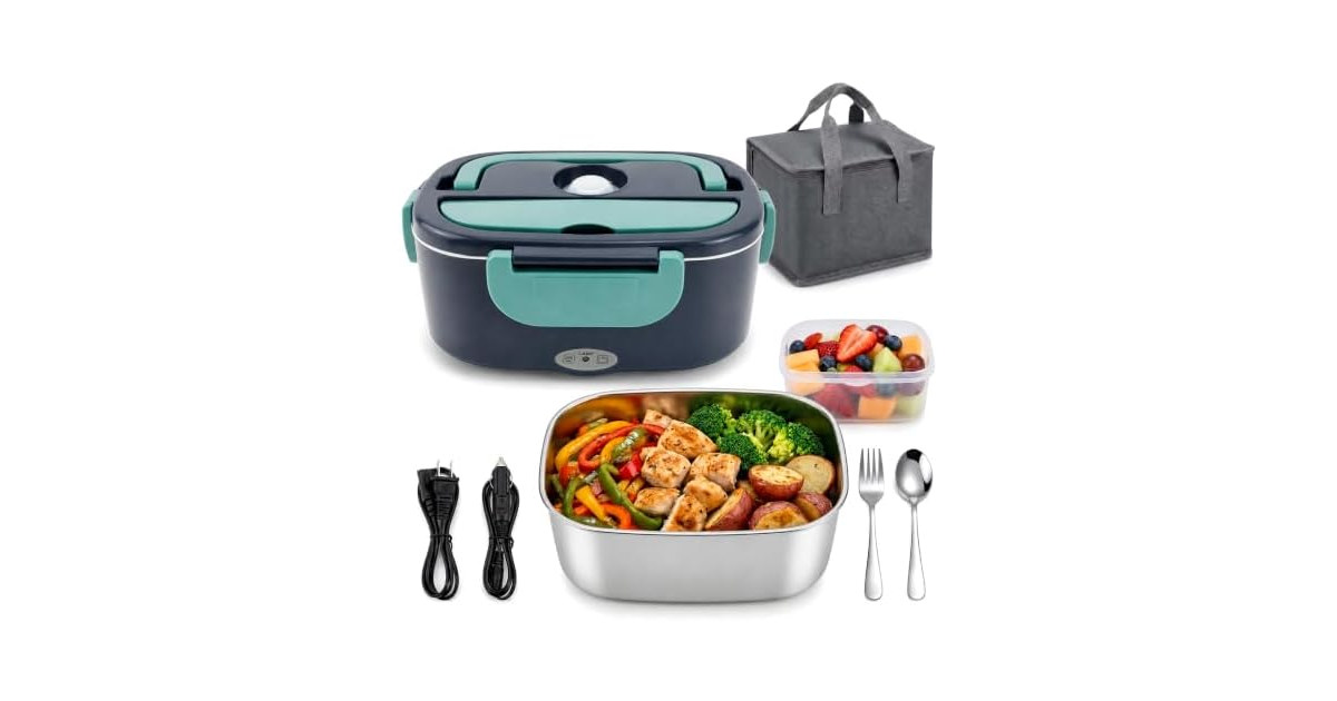 MEGAWISE Electric Lunch Box 1.5L, 3-in-1 Food Warmer