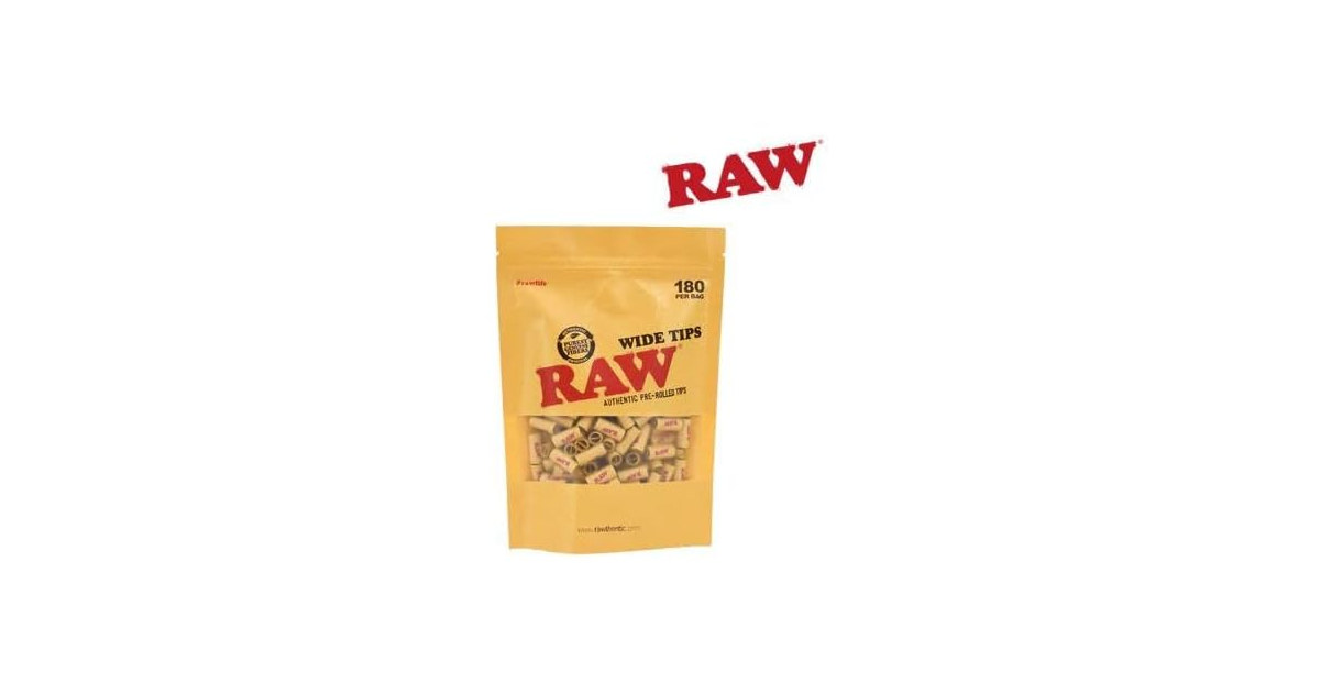 RAW Wide Pre Rolled Tips 180 ct