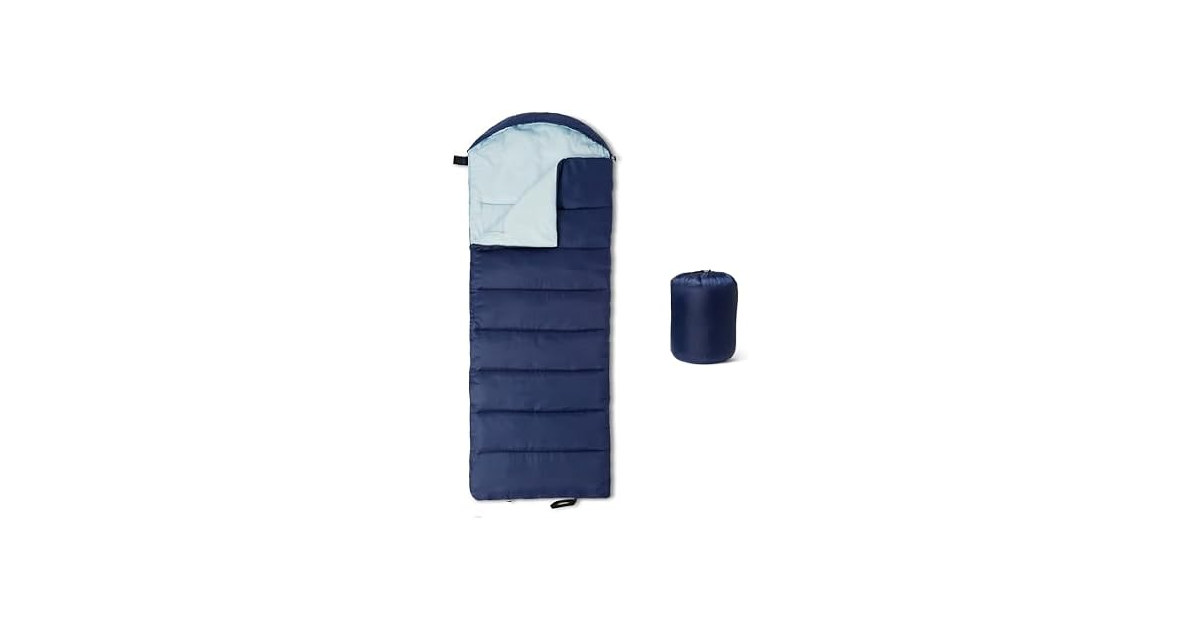 Amazon Basics Sleeping Bag 35F Navy Blue