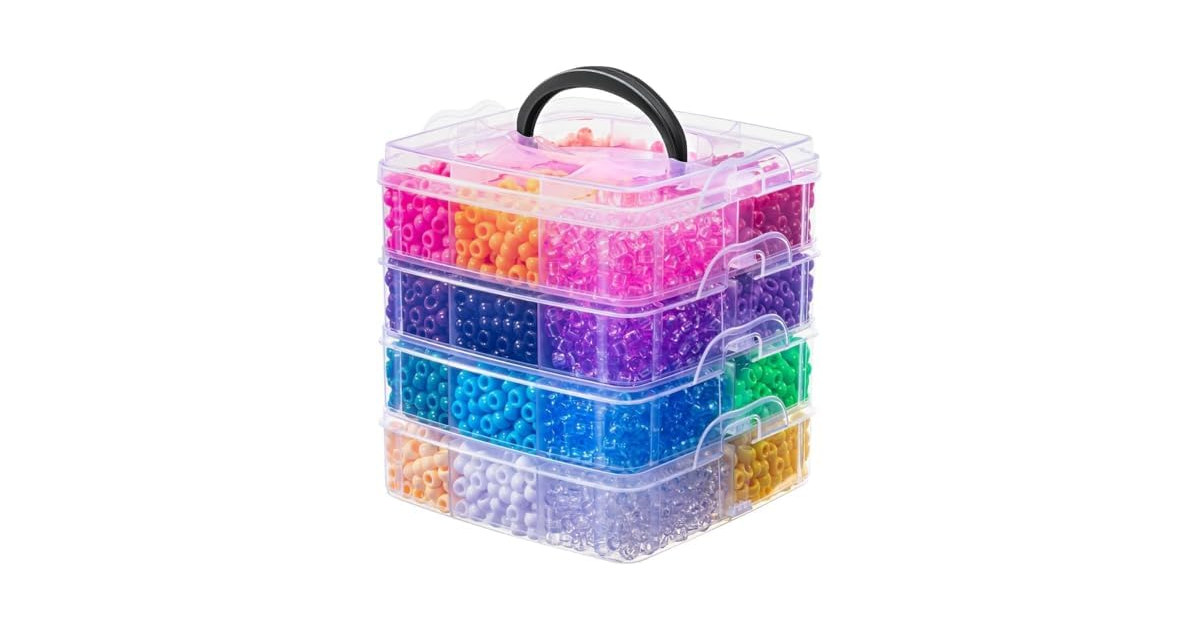 Simetufy 4200Pcs Pony Beads Bulk Kit