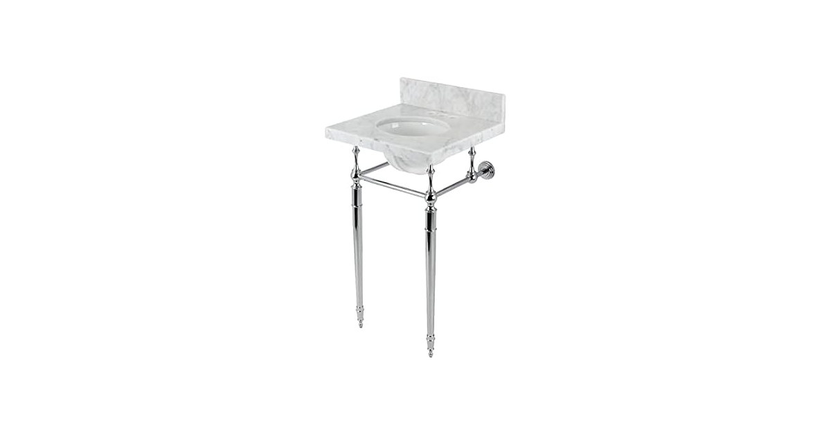 Kingston Brass Carrara Marble White/Polished Chrome