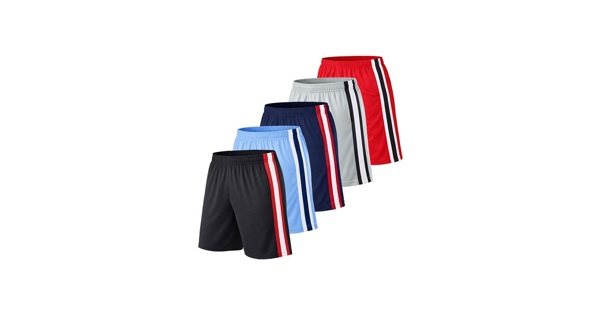 5Pk Mens Performance Mesh Shorts