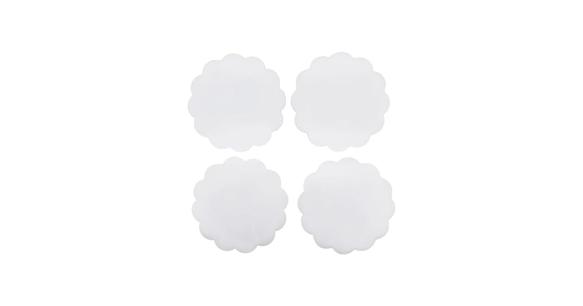 MARIPOSA White Scallop Acrylic Coaster Set of 4