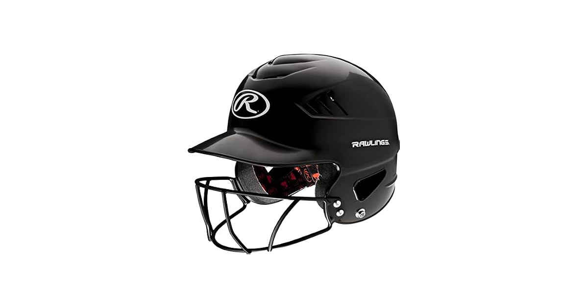 Rawlings Coolflo Batting Helmet + Facemask