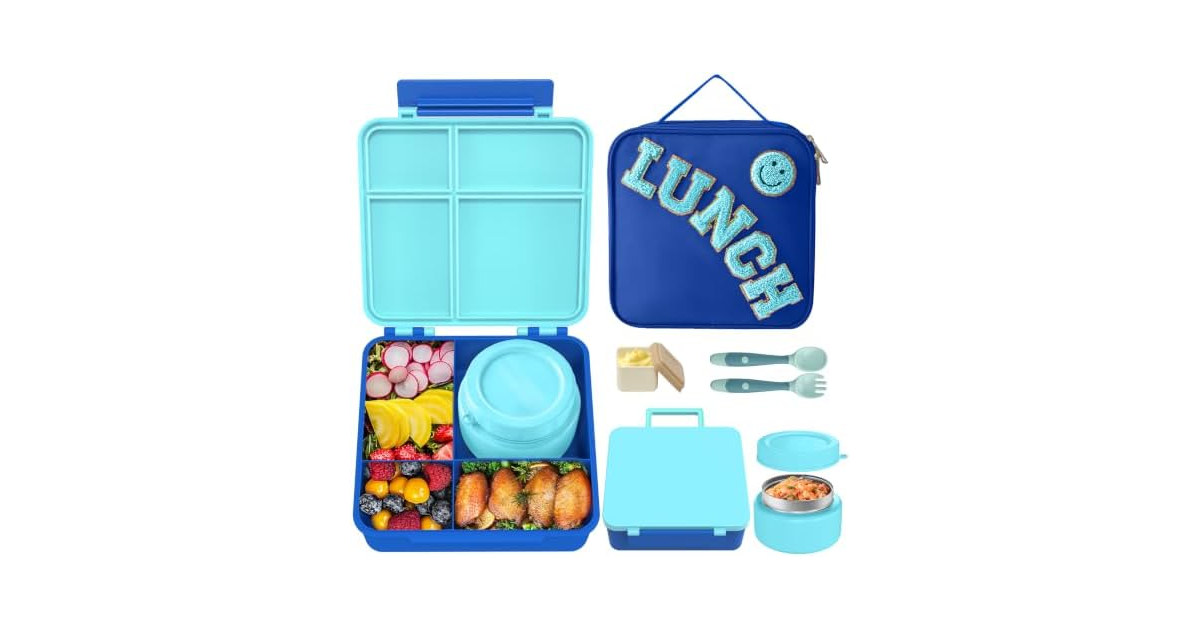 Aimsnk Kids Lunch Box with Thermo Bag