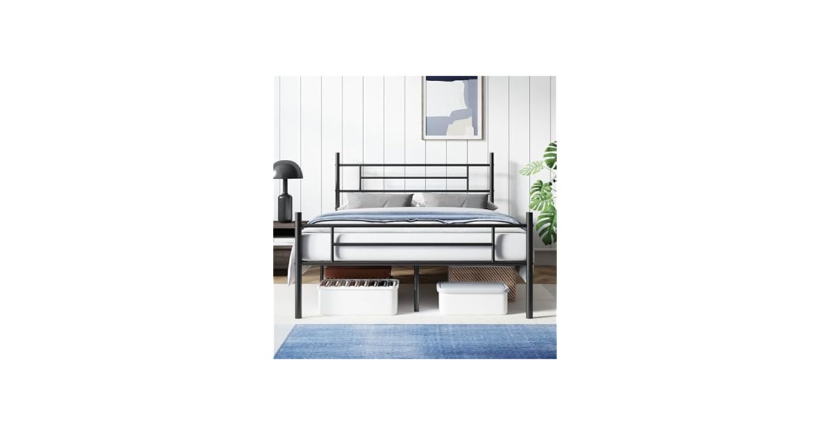 Avenco Metal Platform Bed Frame Full Size