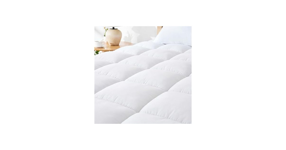 EGOHOME Queen Size Mattress Topper - Comfort Pillow Top Mattress Pad