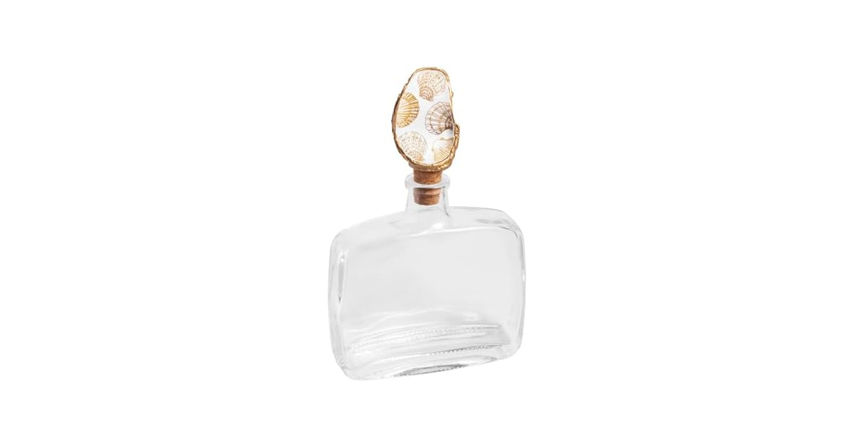 Mud Pie Gold Glass Oyster Decorative Bottle