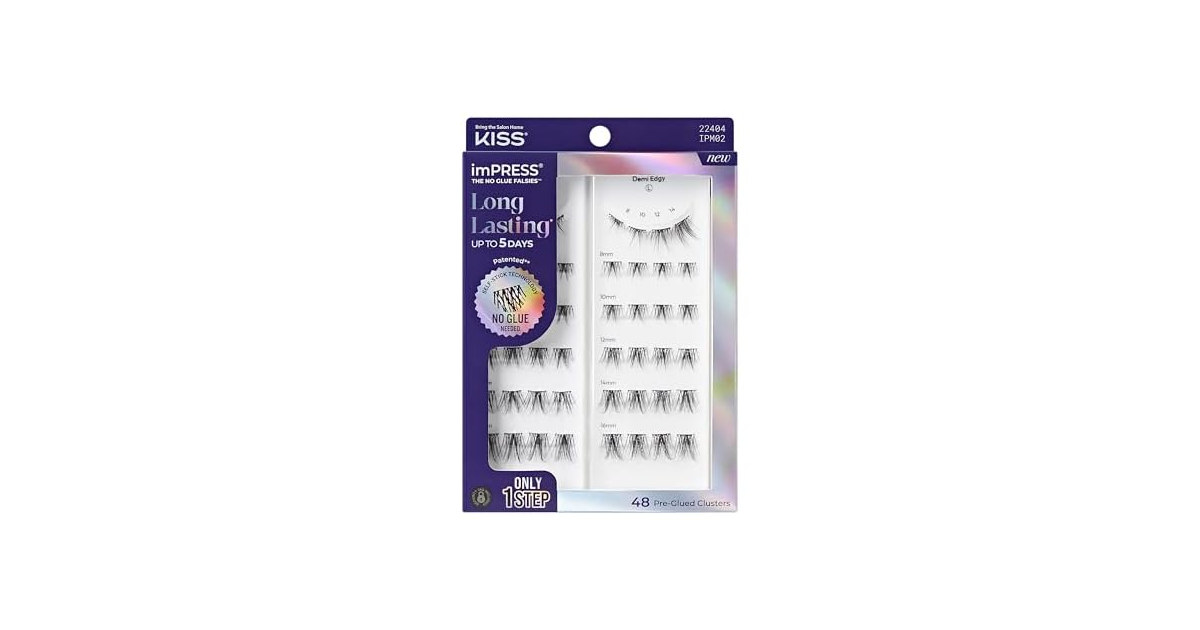 Kiss Impress False Eyelashes, Lash Clusters, Long