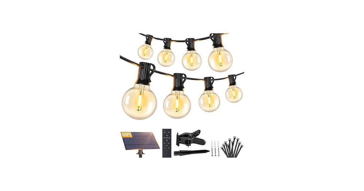 Solar String Lights 60FT G40 Remote