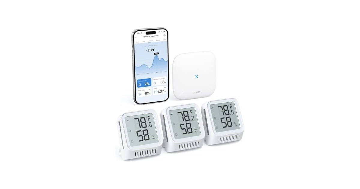 X-Sense WiFi Thermometer Hygrometer 3 Sensors