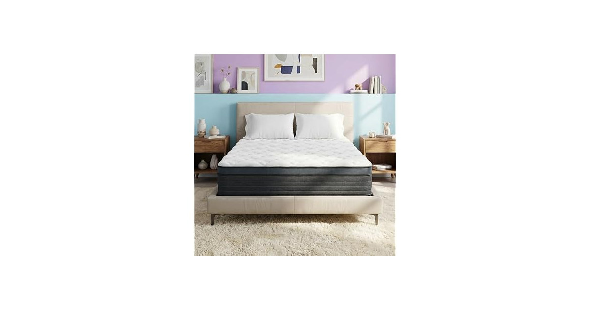 inight Luxury King Size Mattress, 14 Inch Hybrid Medium Firm Euro Top