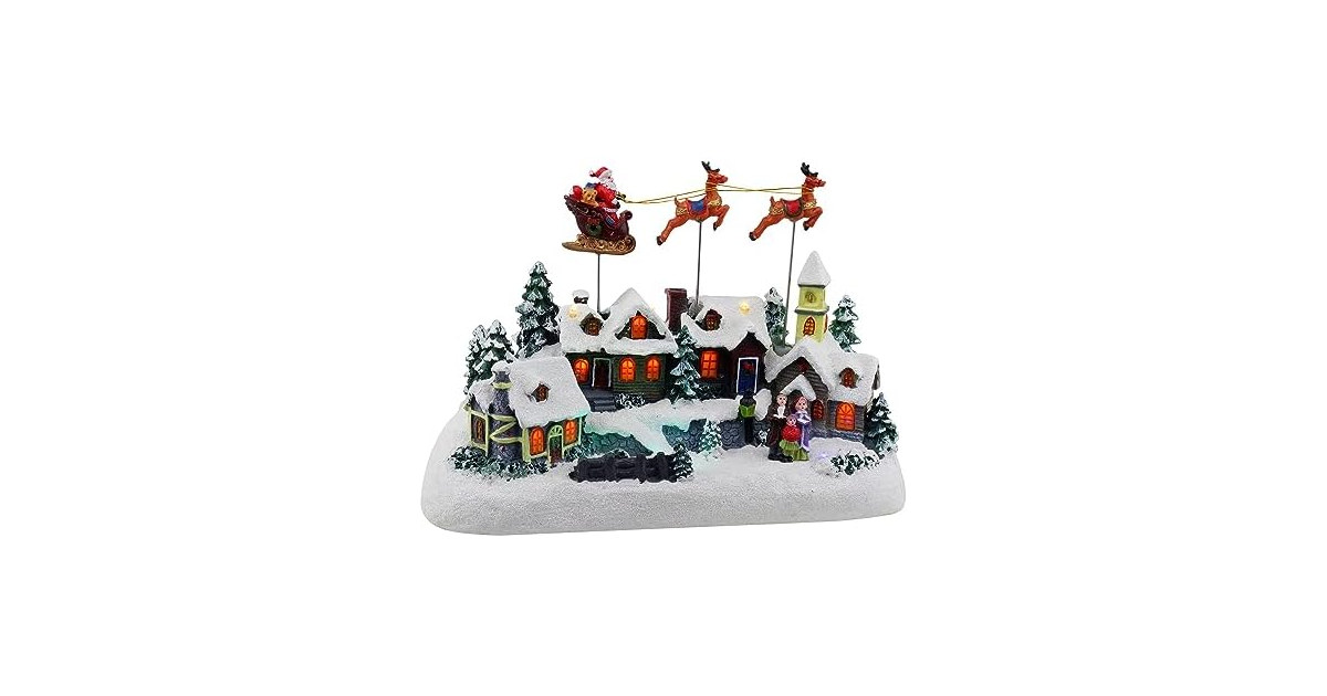 Top Treasures Village Houses with Reindeer Sleigh