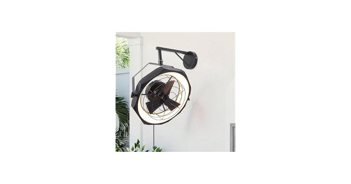Parrot Uncle Wall Mount Fan, 20" Black