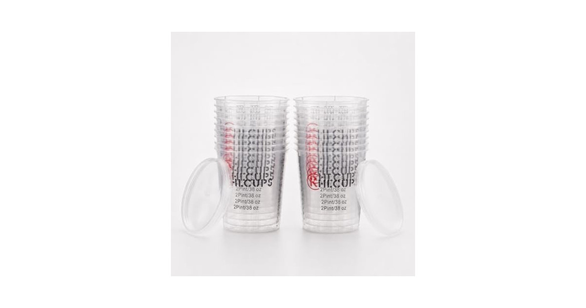 KHLCUPS 38oz Paint Mixing Cups 18-Pack