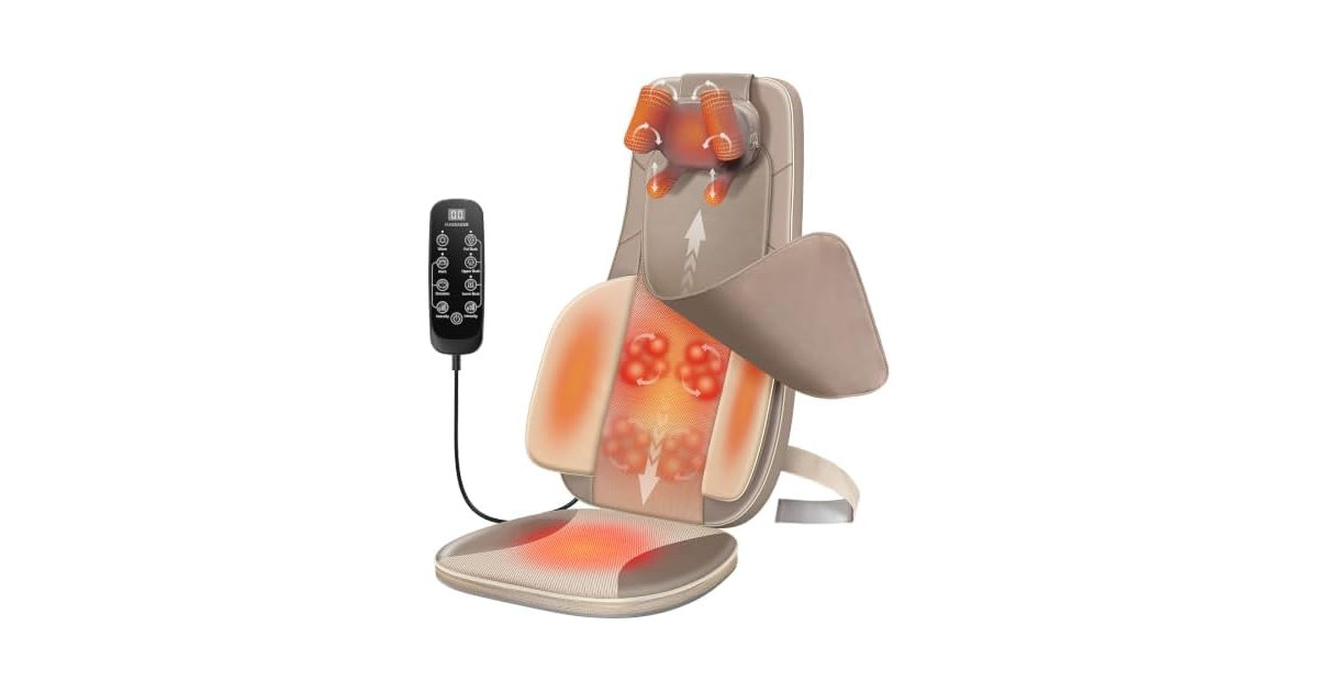 Flekzo Shiatsu Back Massager Chair Pad