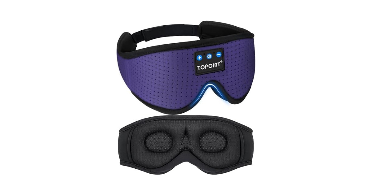 TOPOINT Sleep Mask w/BT Headphones