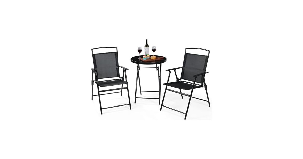 Backyard Expressions 3-Piece Folding Bistro Set