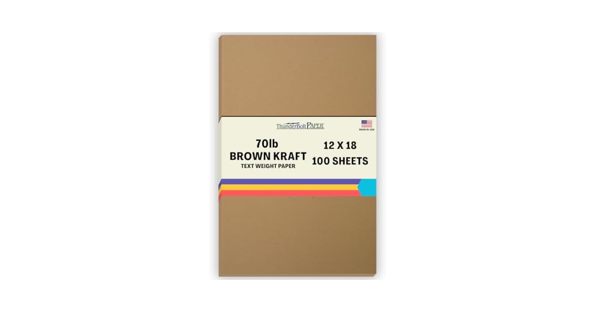 100 Brown Kraft Fiber 28/70# Text Paper