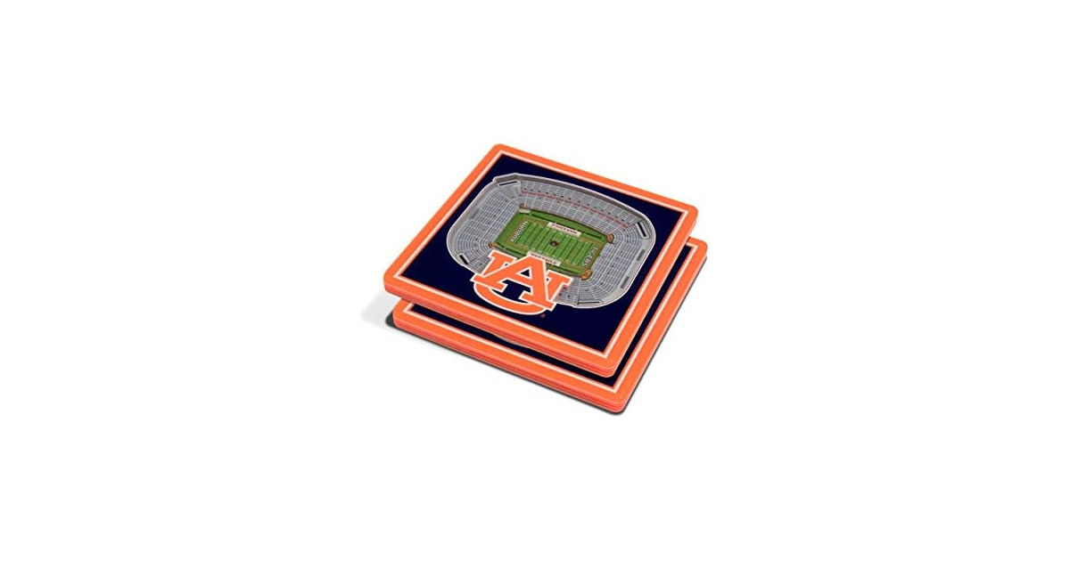 AUBURN TIGERS NCAA 3D StadiumView Coasters 4" 4"