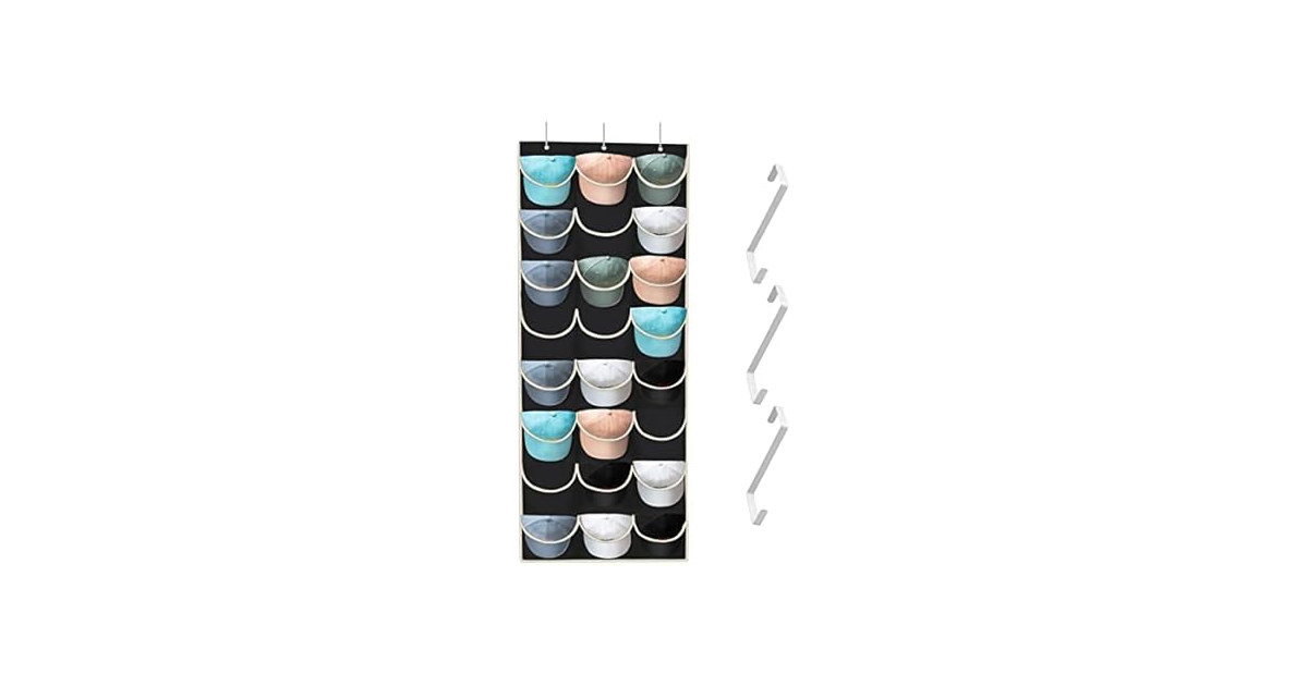 24 Pocket Over Door Hat Organizer