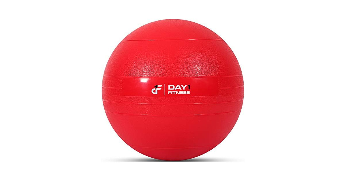 Day 1 Fitness Weighted Slam Ball, 15 lbs, Red