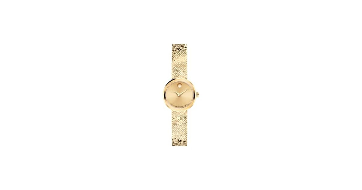 Movado Museum Velura Mini Gold Mesh Watch 21mm