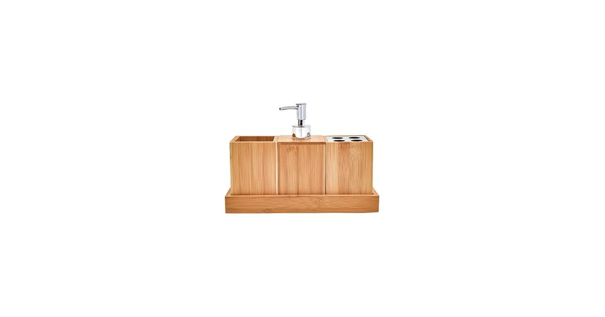 Bath Set Bath Caddy - 100% Natural Bamboo
