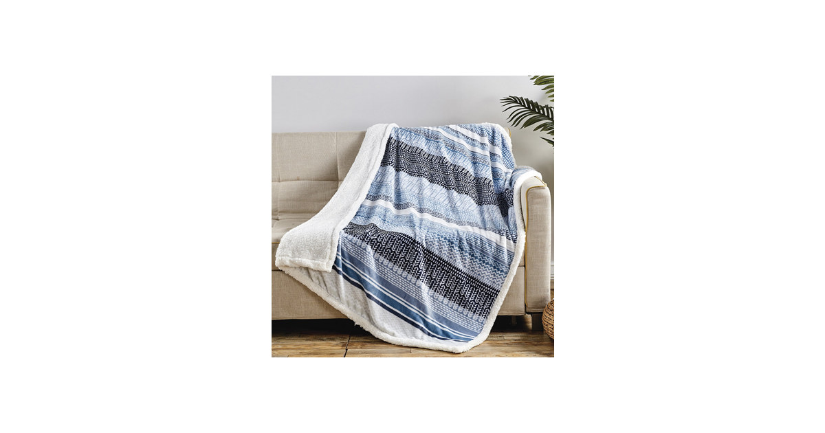 Ultra Soft Microplush Printed Sherpa Throw