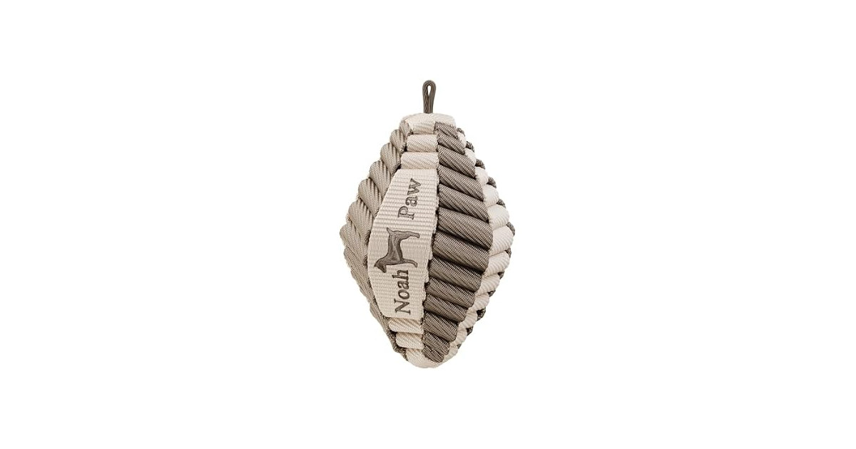 NOAH & PAW Luxury Dog Toy, Dog Rope Toy- Football, Beige