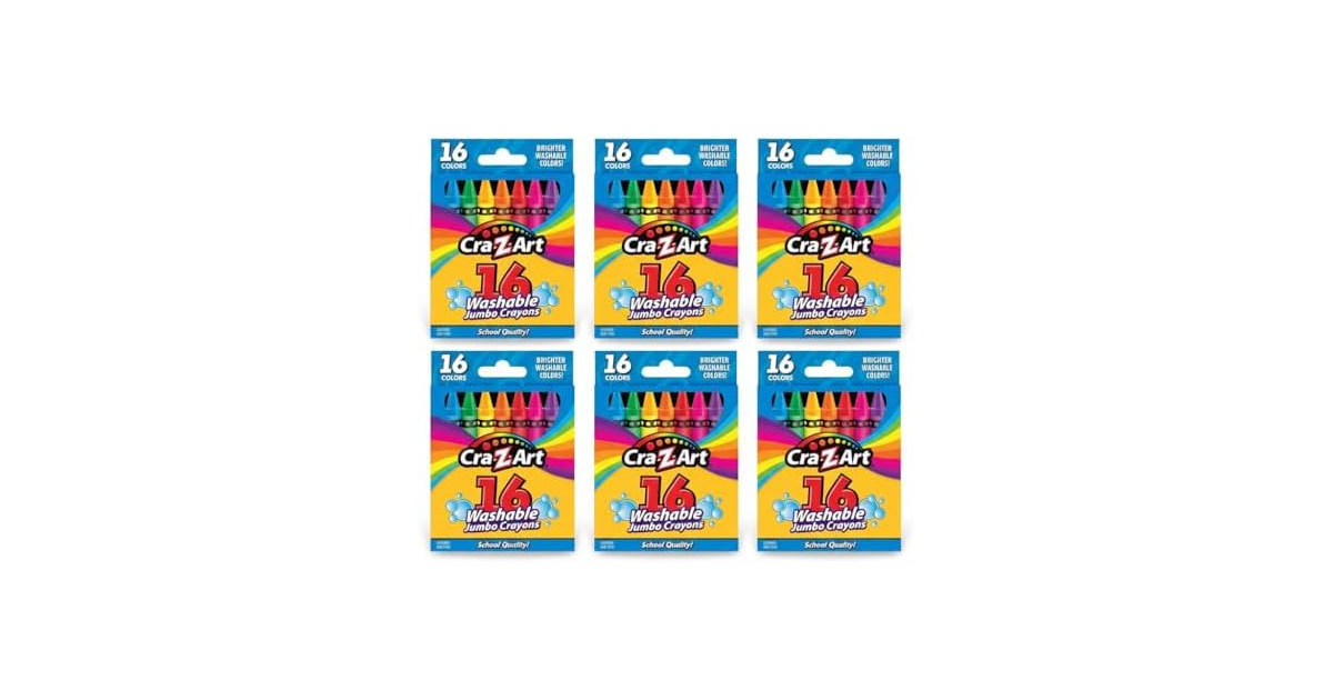 Cra-Z-Art Bulk Crayons, 6 Packs of 16 Count