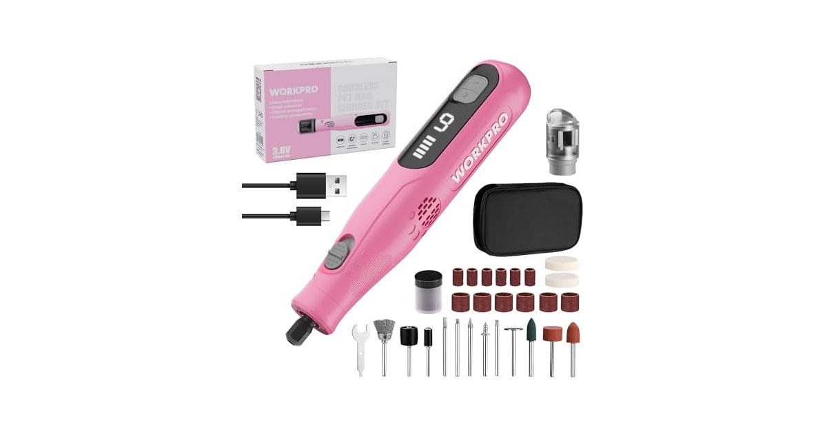 WORKPRO 3.6V Rotary Tool Kit, Pink