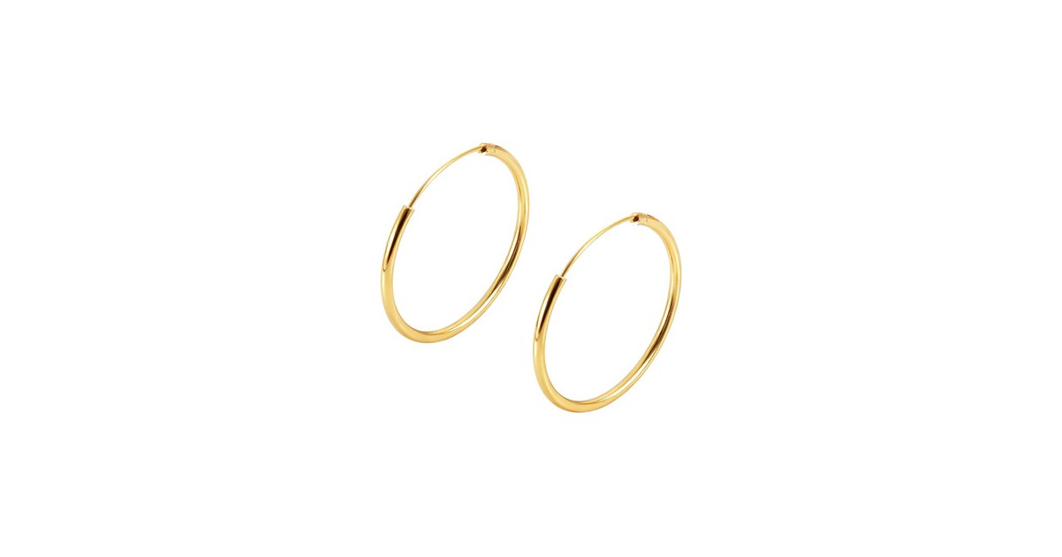 14K Gold Plated Hoop Earrings 30mm