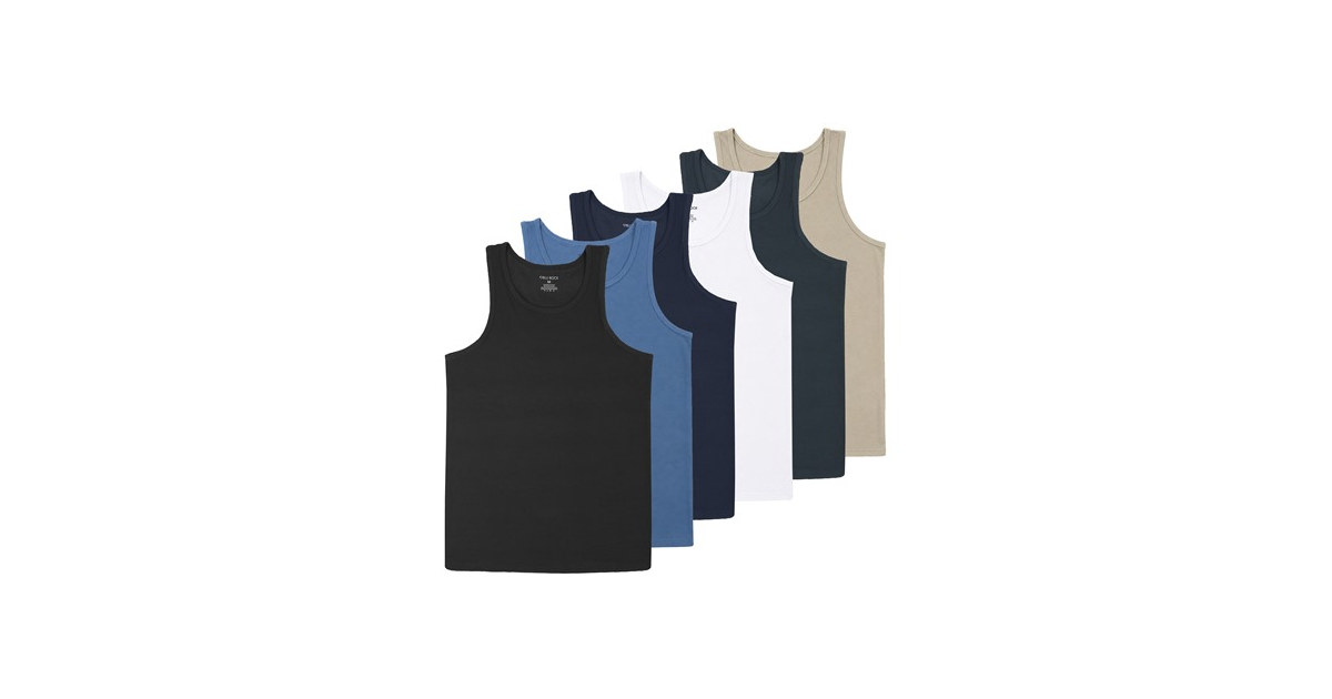 5Pk Mens Micro Waffle Tank Top
