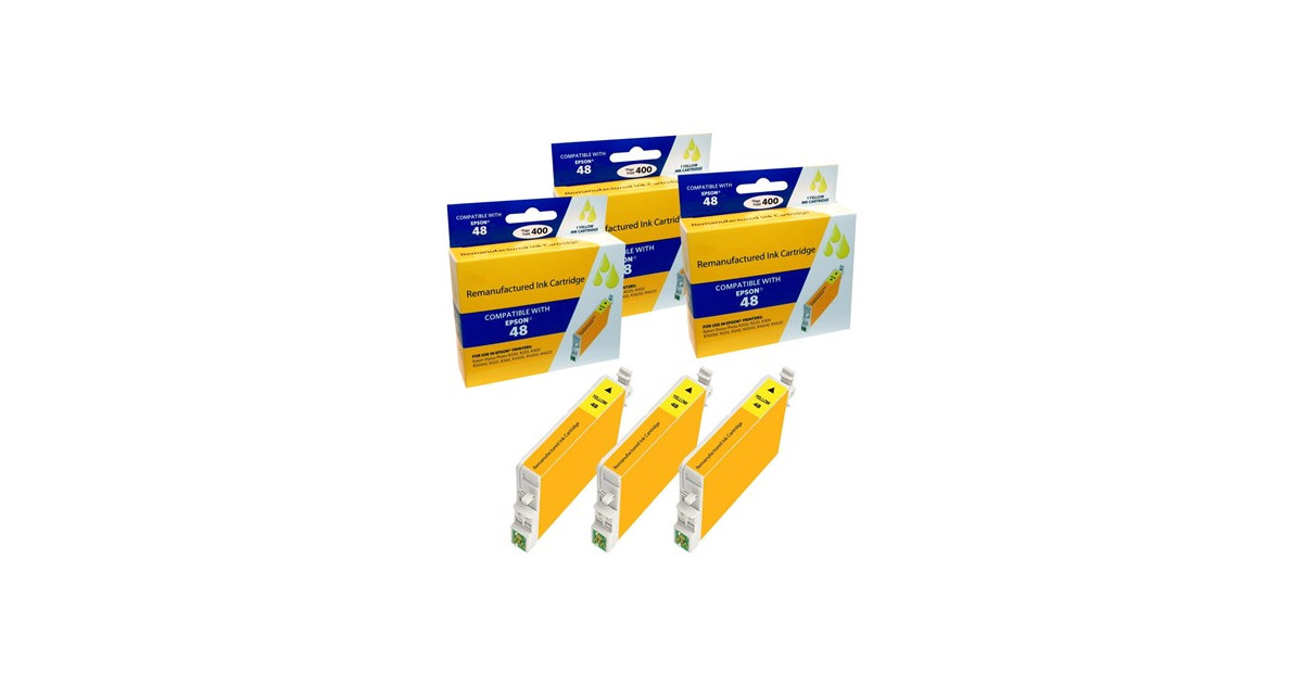 Compatible Epson T048520 Yellow ink Cartridge (3 Pack)