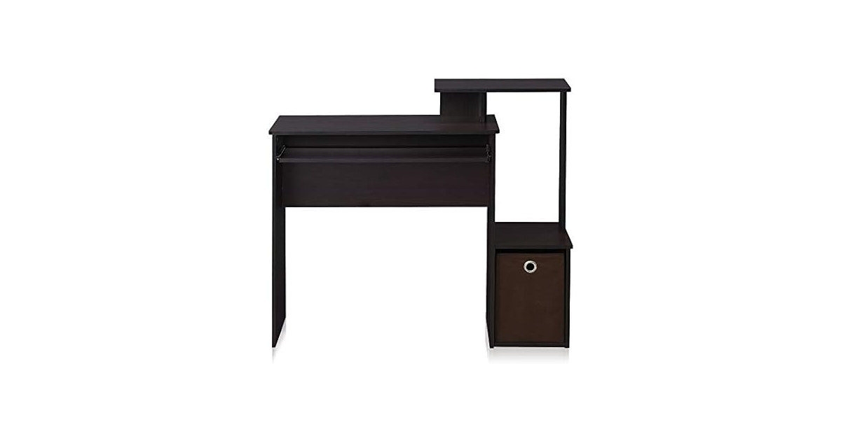 Furinno Econ Writing Desk, Dark Walnut