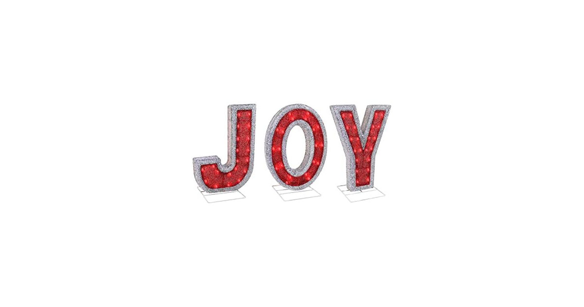 Top Treasures 18.5in Joy Nativity Decoration Red, Set of 3