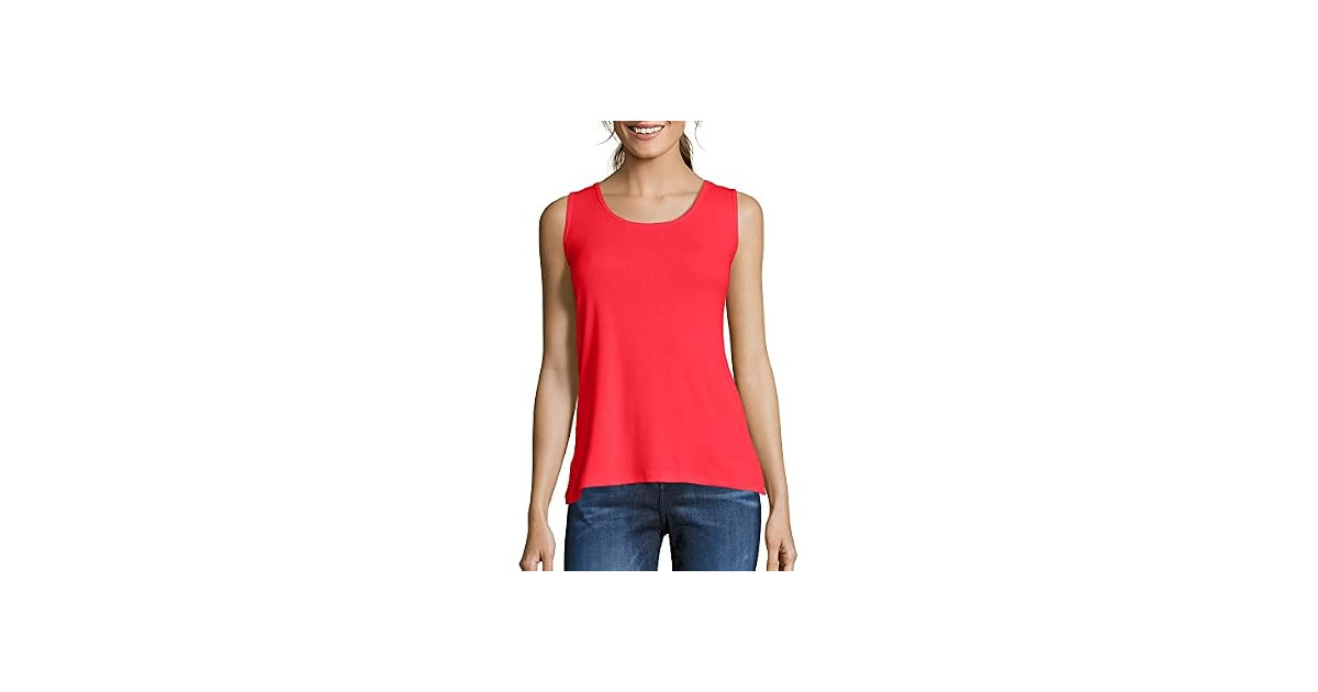 Hanes Women's Mini-Ribbed Cotton Tank Tops (Small)