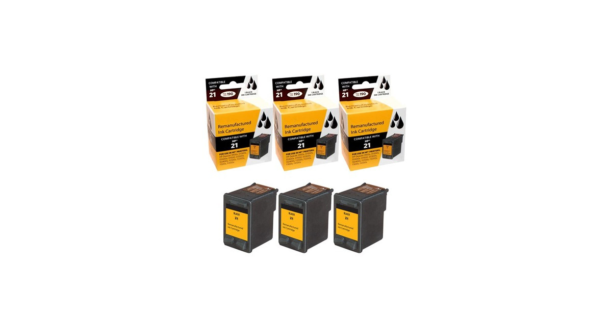 Compatible HP 21 Ink Cartridge Combo Pack (3 Black)