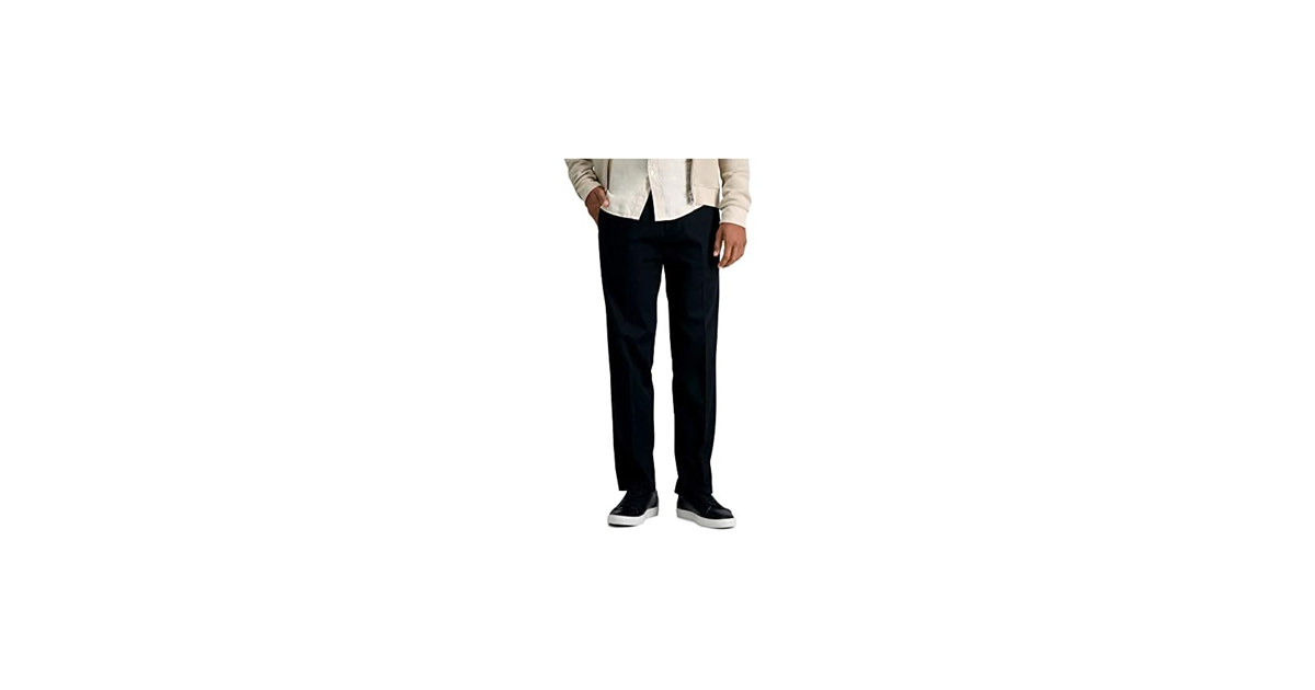 Haggar No-Iron Straight-Leg Pants (42x30)