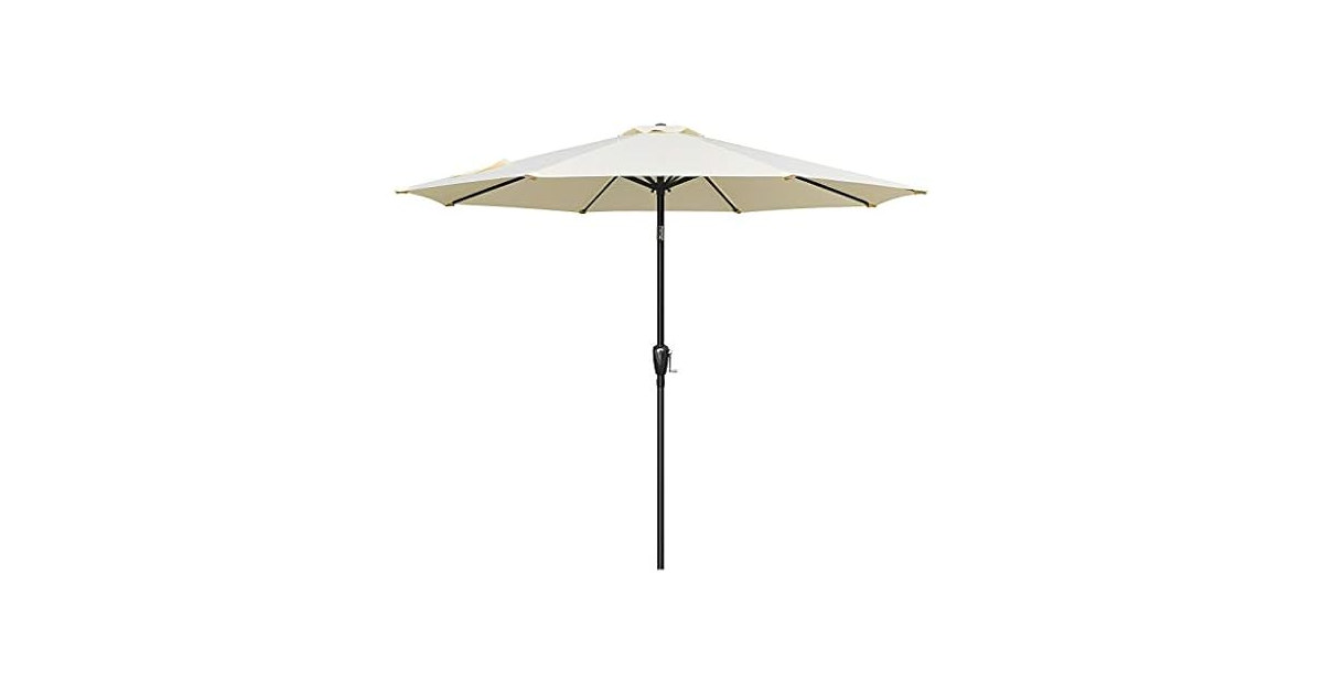 Simple Deluxe 9ft Outdoor Market Table Patio Umbrella with Button Tilt