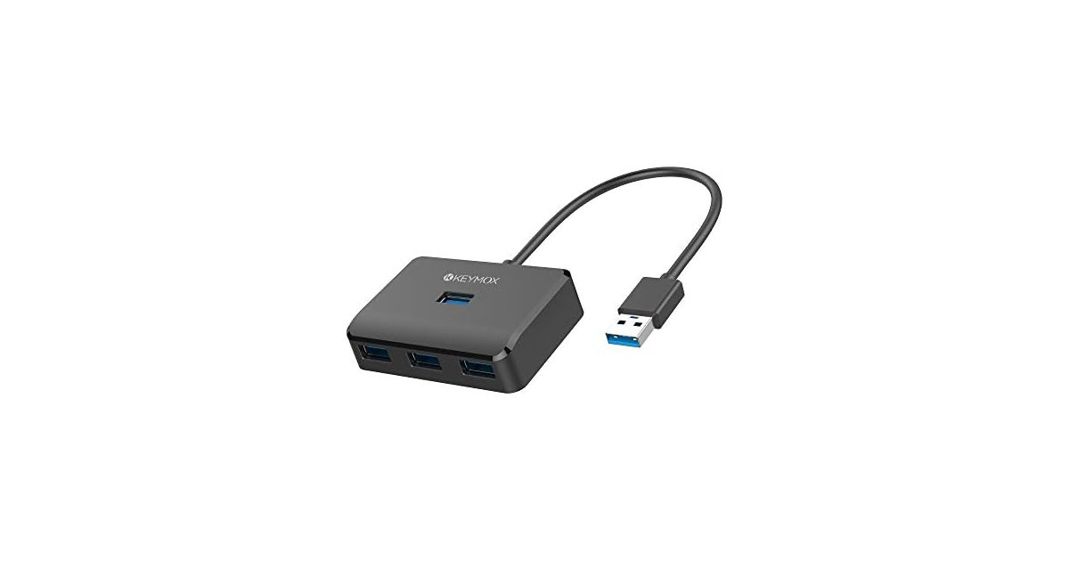 4-Port USB 3.0 Hub, KEYMOX Compact Size